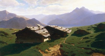 Chalets à Rigi Chalets na etiqueta Rigi de Alexandre Calame